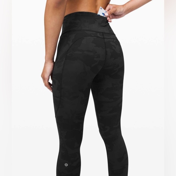 Lululemon Fast and Free Tight II Leggings 25” Incognito Camo Multi Grey Sz 6 - Picture 2 of 9